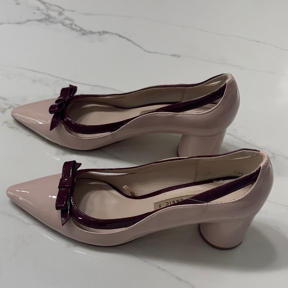 Zara Women's Blush and Wine Heels - Picture 6 of 13
